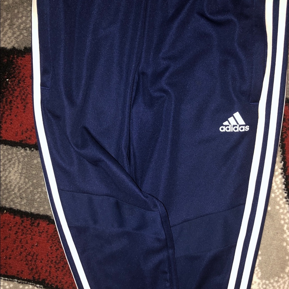 💝Adidas Women’s  Navy Blue Joggers with White Stripes